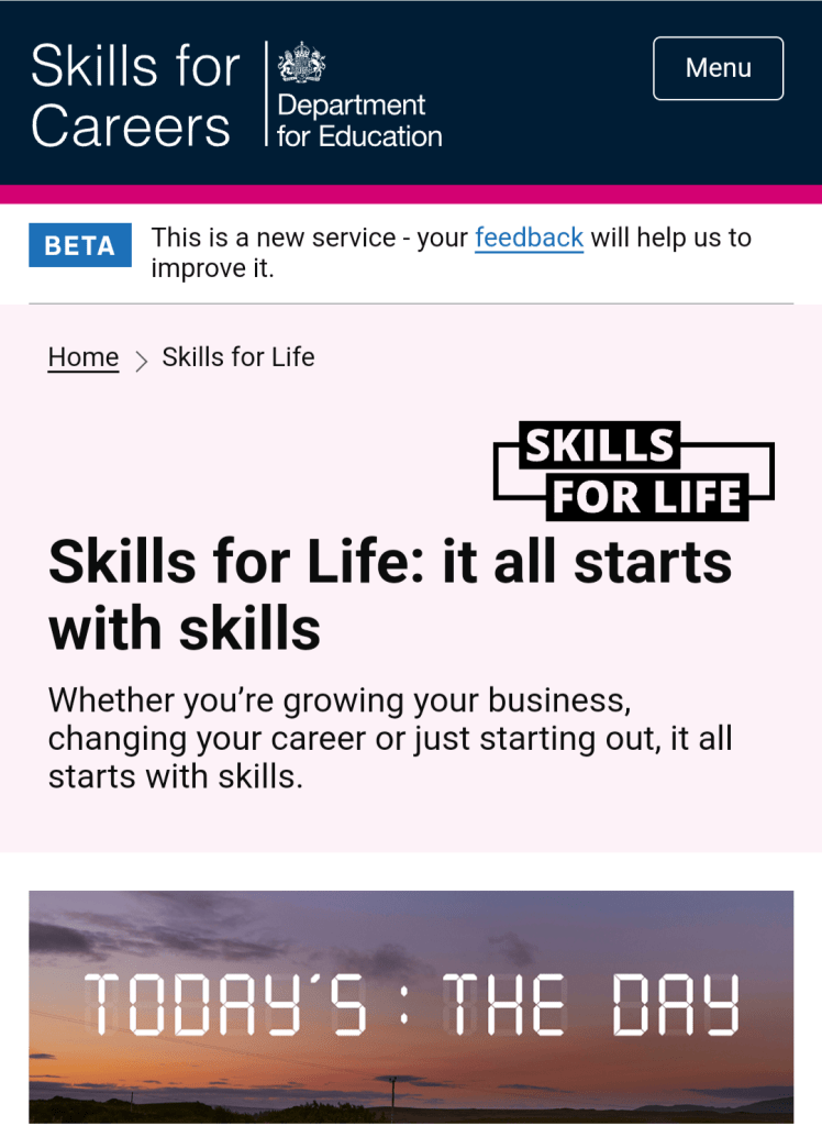 DfE Skills for Life, get more training, free training, adults training, courses for adults